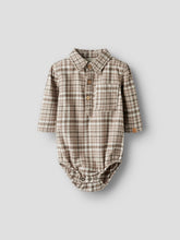 Ladda upp bild till gallerivisning, Lil'Atelier Baby Rutig Skjortbody i Ekologisk Bomull