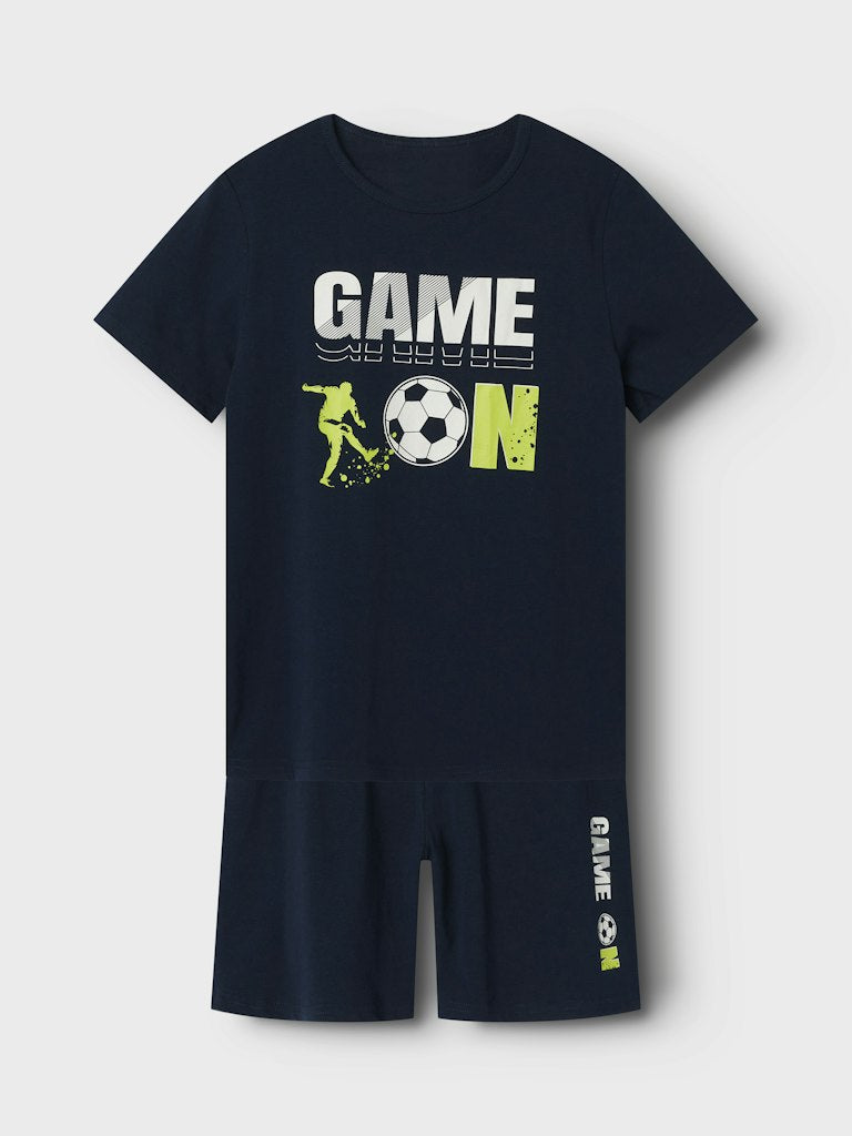Name it 2-Delad Pyjamas Med Fotbollstryck