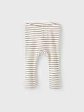 Ladda upp bild till gallerivisning, Name it Baby Randiga Ribbade Leggings i Ekologisk Bomull Beige
