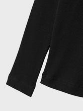 Ladda upp bild till gallerivisning, Name it Kids Ribbad Långärmad Topp i Ekologisk Bomull Svart