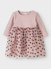 Ladda upp bild till gallerivisning, Name it Baby Hjärtmönstrad Tyllklänning i Ekologisk Bomull