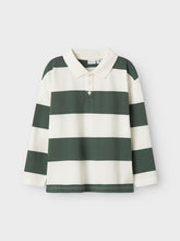Ladda upp bild till gallerivisning, Name it Kids Randig Långärmad Pikétröja Grön