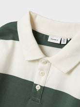 Ladda upp bild till gallerivisning, Name it Kids Randig Långärmad Pikétröja Grön