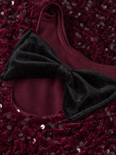 Ladda upp bild till gallerivisning, Name it Kids Långärmad Paljettklänning med Rosettdetalj