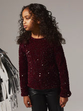 Ladda upp bild till gallerivisning, Name it Kids Långärmad Paljettopp med Rosettdetalj