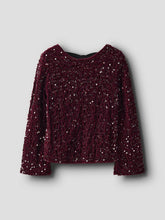 Ladda upp bild till gallerivisning, Name it Kids Långärmad Paljettopp med Rosettdetalj