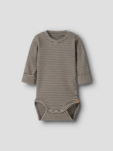Ladda upp bild till gallerivisning, Name it Baby Randig Body i Ekologisk Bomull Brun