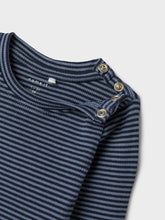 Ladda upp bild till gallerivisning, Name it Baby Randig Body i Ekologisk Bomull Blå