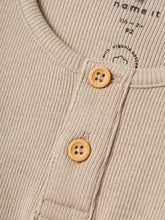 Ladda upp bild till gallerivisning, Name it Mini KAB Ribbad Kortärmad Farfarströja Beige