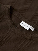 Ladda upp bild till gallerivisning, Name it Mini Hålmönstrad Topp Brun