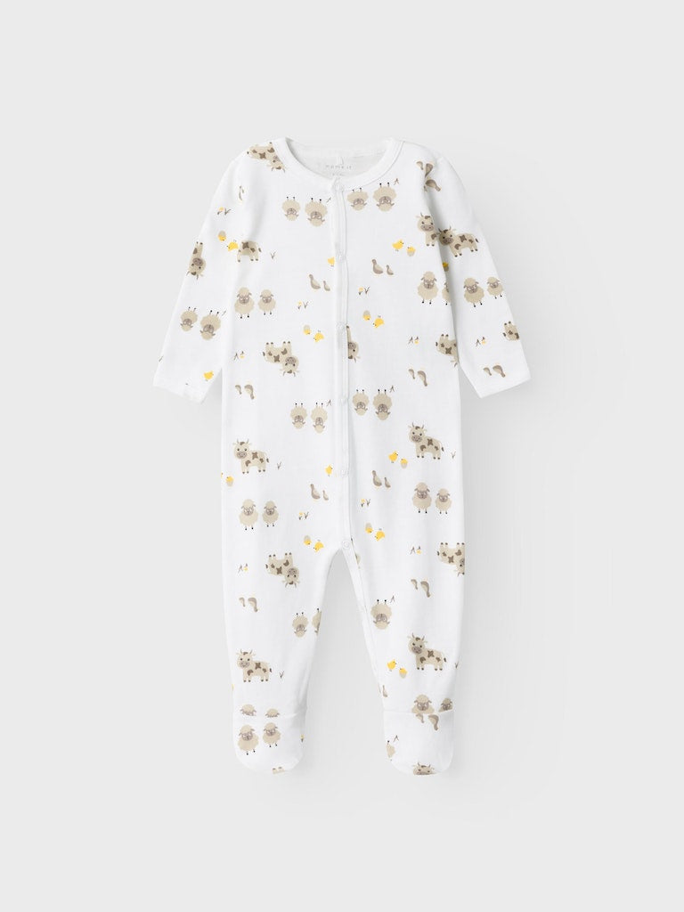 Name it Baby Pyjamas med Knappar i Ekologisk Bomull