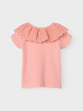 Ladda upp bild till gallerivisning, Name it Baby Kortärmad Top med Spetskrage Aprikos