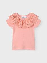 Ladda upp bild till gallerivisning, Name it Baby Kortärmad Top med Spetskrage Aprikos