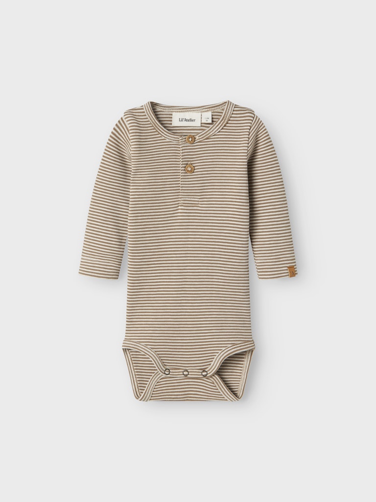 Lil'Atelier Baby Randig Body i Ekologisk Bomull