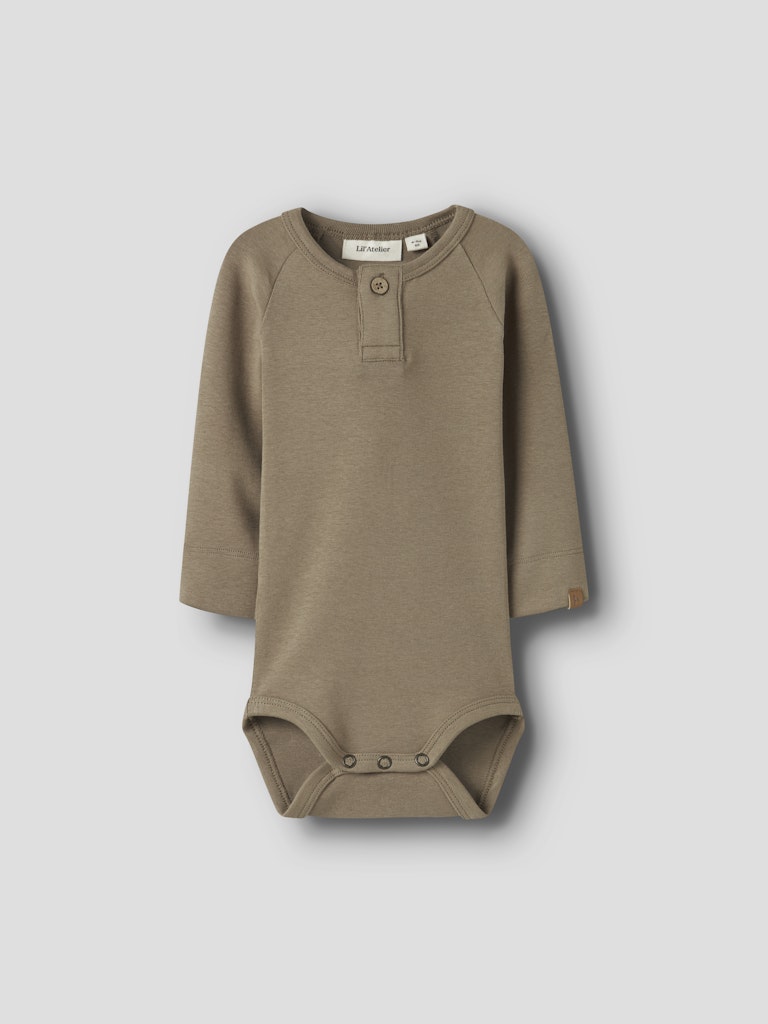 Lil'Atelier Baby Enfärgad Body i Ekologisk Bomull Brun