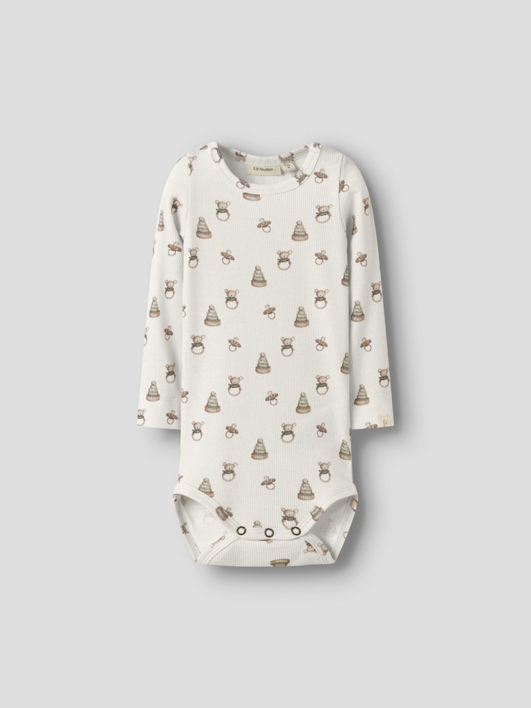 Lil'Atelier Baby Ribbad Body i Ekologisk Bomull
