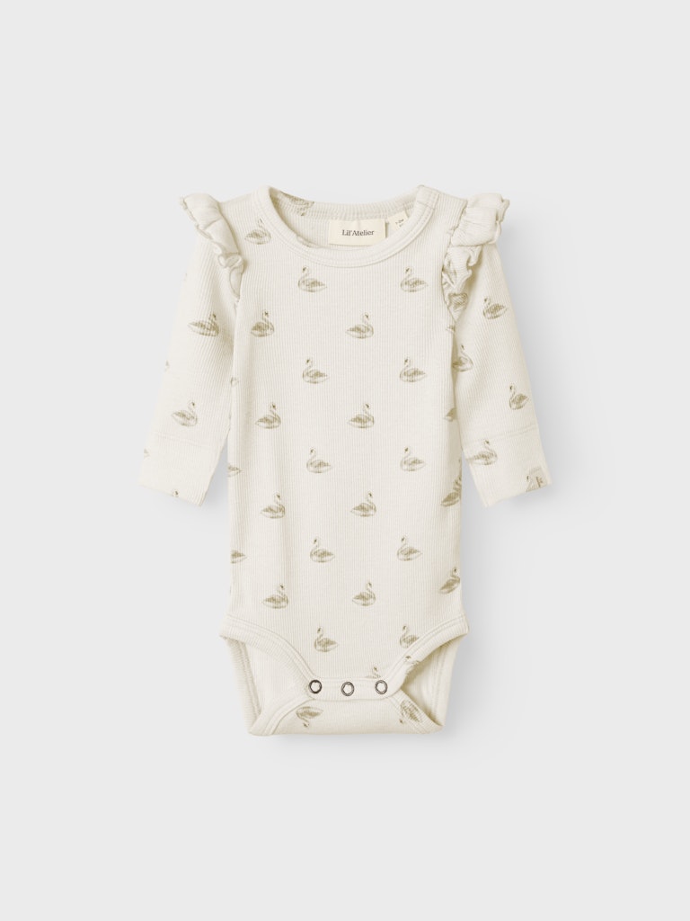 Lil'Atelier Baby Ribbad Body i Ekologisk Bomull 