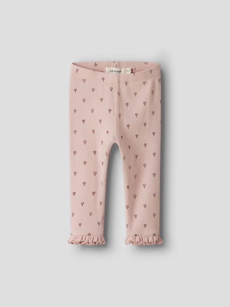 Lil'Atelier Baby Ribbade Mönstrad Leggings i Ekologisk Bomull