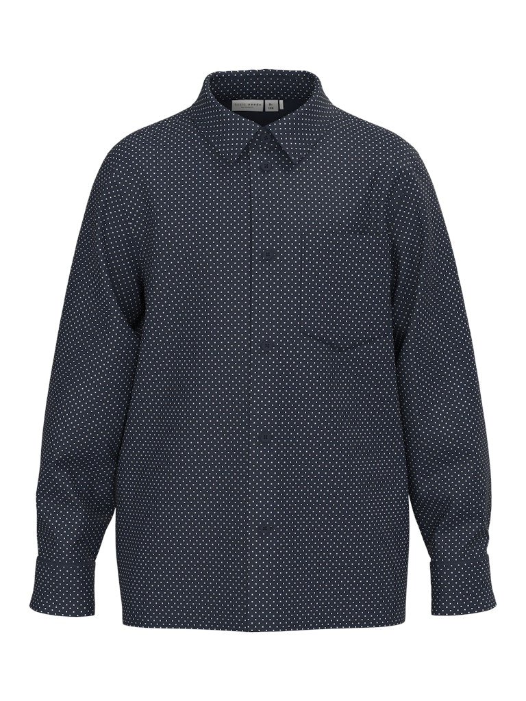 Name it Kids Prickig Finskjorta Marinblå