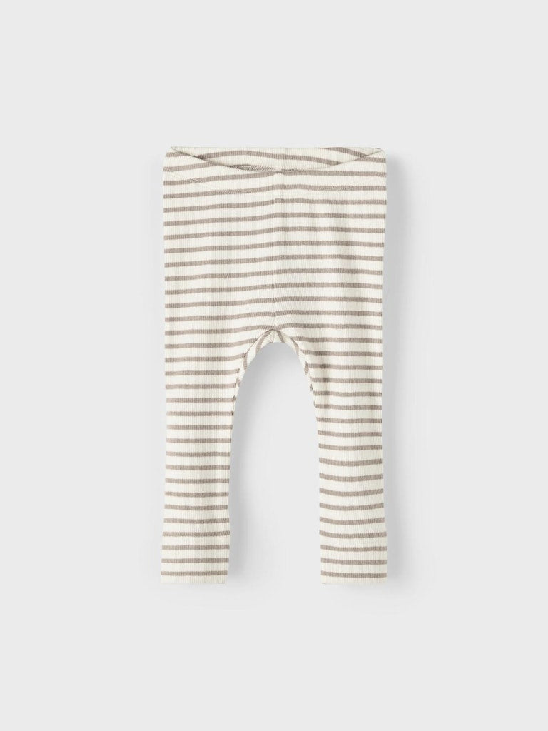 Name it Baby Randiga Ribbade Leggings i Ekologisk Bomull Beige