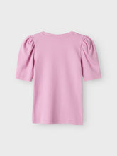 Ladda upp bild till gallerivisning, Name it Kids Ribbad Topp med 2/4 ärm i Ekologisk Bomull Rosa
