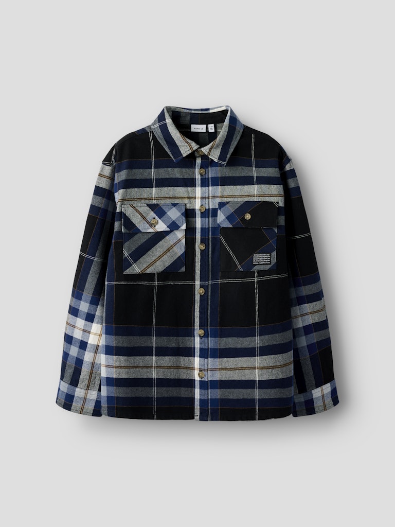 Name it Kids Rutig Overshirt i Ekologisk Bomull