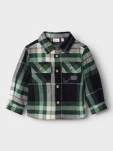 Ladda upp bild till gallerivisning, Name it Mini Rutig Overshirt i Ekologisk Bomull Grön
