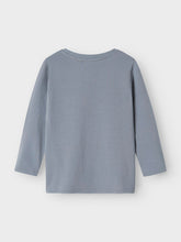 Ladda upp bild till gallerivisning, Name it Mini Stitch Långärmad T-shirt Gråblå
