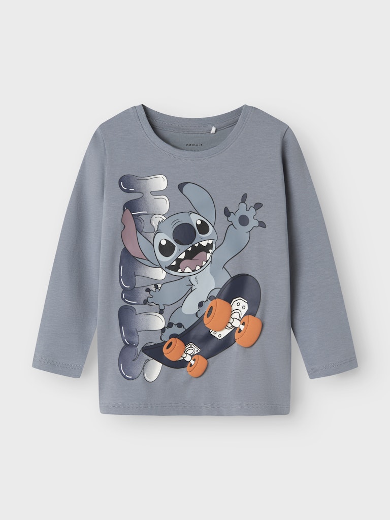 Name it Mini Stitch Långärmad T-shirt Gråblå