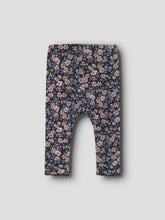 Ladda upp bild till gallerivisning, Name it Baby Blommiga Leggings i Ekologisk Bomull Blå
