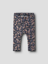 Ladda upp bild till gallerivisning, Name it Baby Blommiga Leggings i Ekologisk Bomull Blå
