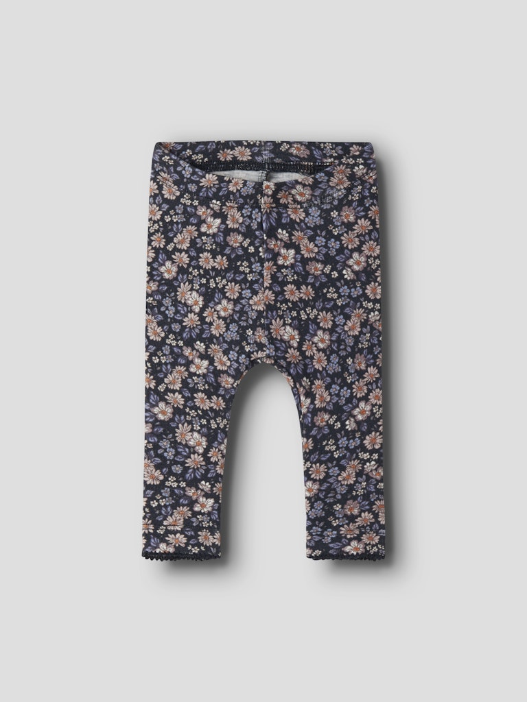 Name it Baby Blommiga Leggings i Ekologisk Bomull Blå
