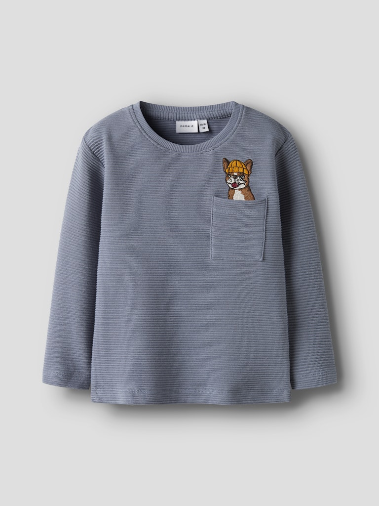 Name it Mini Långärmad Tröja i Ekologisk Bomull Blå