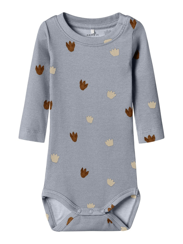 Name it Baby Ribbad Body i Ekologisk Bomull Blå