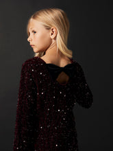 Ladda upp bild till gallerivisning, Name it Kids Långärmad Paljettklänning med Rosettdetalj
