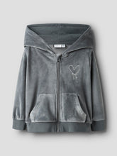 Ladda upp bild till gallerivisning, Name it Mini Hoodie i Velour Grå
