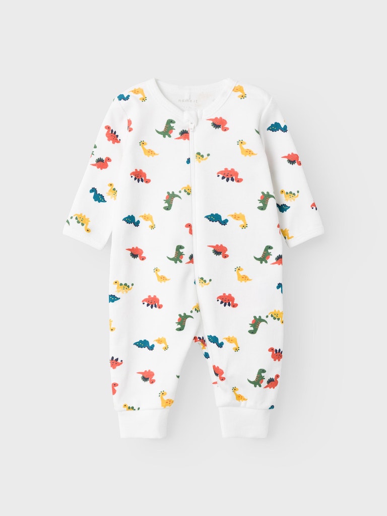 Name it Baby Dinosauriemönstrad Pyjamas med Blixtlås i Ekologisk Bomull