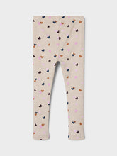 Ladda upp bild till gallerivisning, Name it Mini Hjärtmönstrade Ribbade Leggings i Ekologisk Bomull
