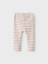 Ladda upp bild till gallerivisning, Name it Baby Randiga Ribbade Leggings i Ekologisk Bomull Rosa
