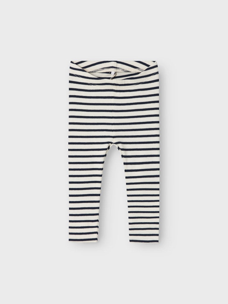 Name it Baby Randiga Ribbade Leggings i Ekologisk Bomull Blå