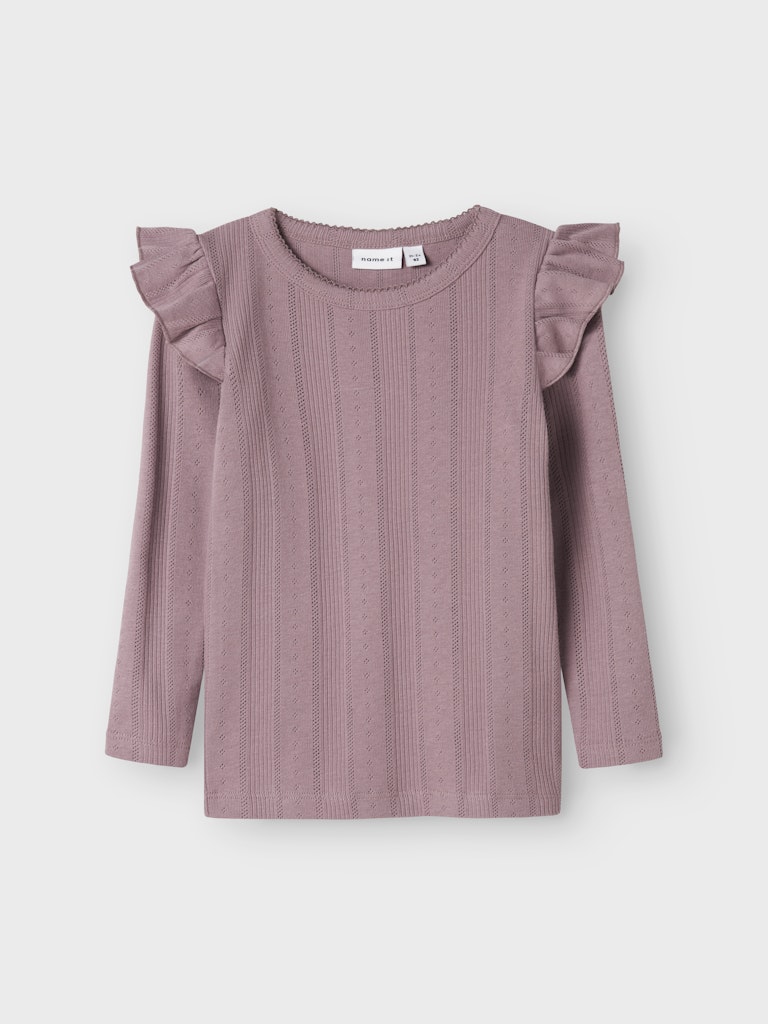 Name it Mini Hålmönstrad Topp Lila