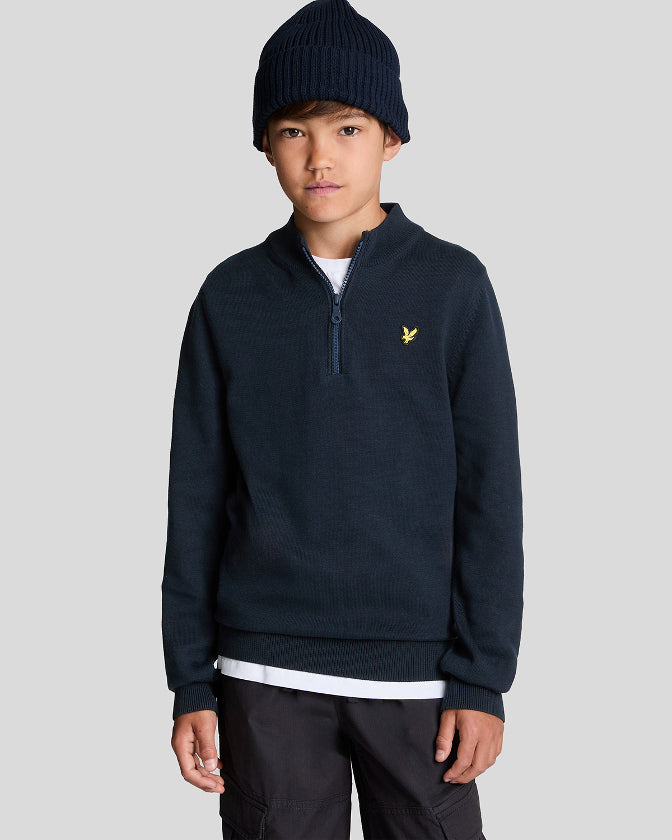 Lyle & Scott Junior 1/4 Zip Jumper Marinblå