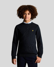 Ladda upp bild till gallerivisning, Lyle &amp; Scott Junior Cotton Crew Neck Jumper Marinblå
