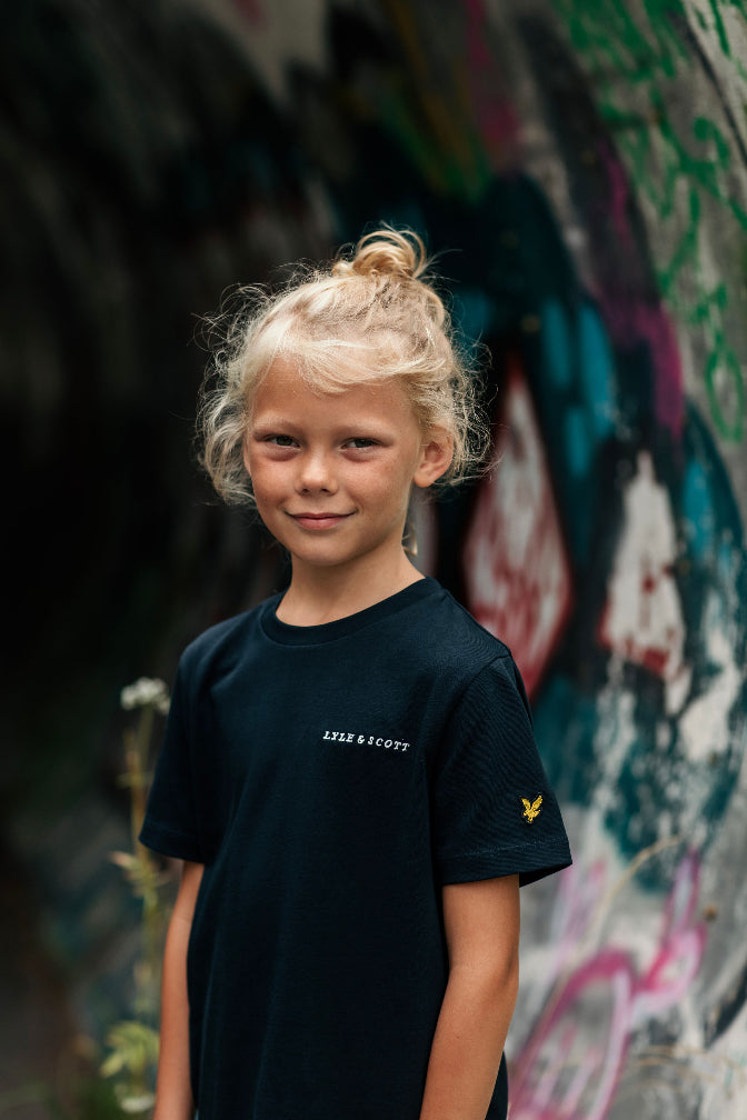 Lyle & Scott Junior Script Embroidered T-shirt Dark Navy