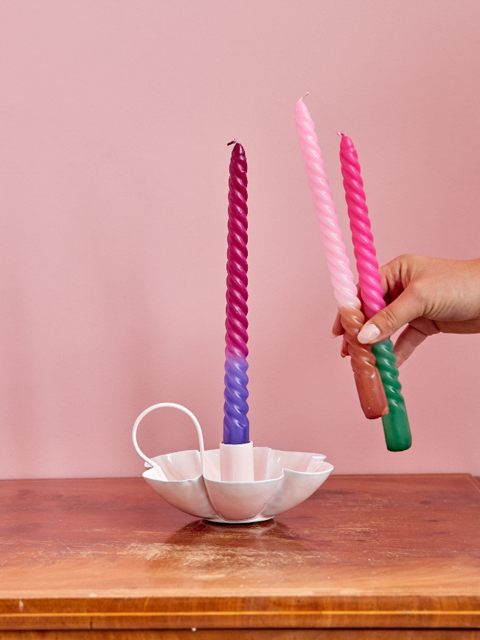 Rice Twisted Candles Multicolor