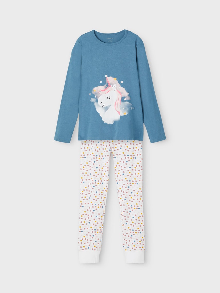 Name it Mini 2-Delad Unicorn Pyjamas i Blå